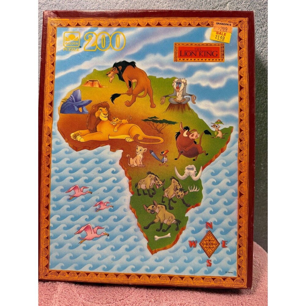 Vintage 1994 Disney THE LION KING Golden 200 Piece Puzzle 5495A SEALED NEW